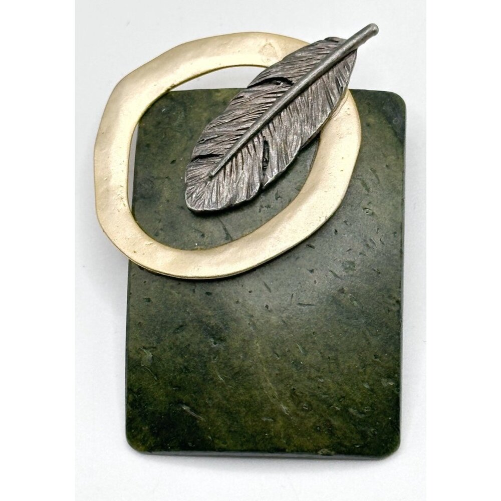 Organic Nature‎ Inspired Metal And Other Material Pin Brooch Marked